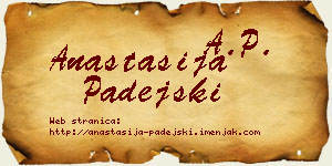 Anastasija Padejski vizit kartica